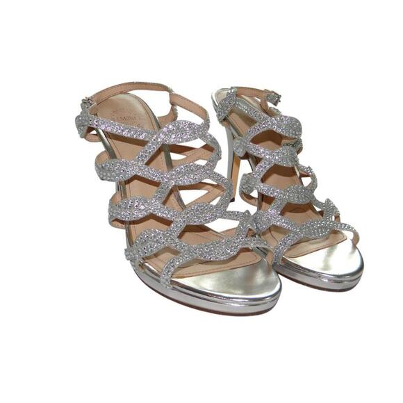 I. Miller Women's Silver Rhinestone Strappy Sandals - Picture 1 of 9